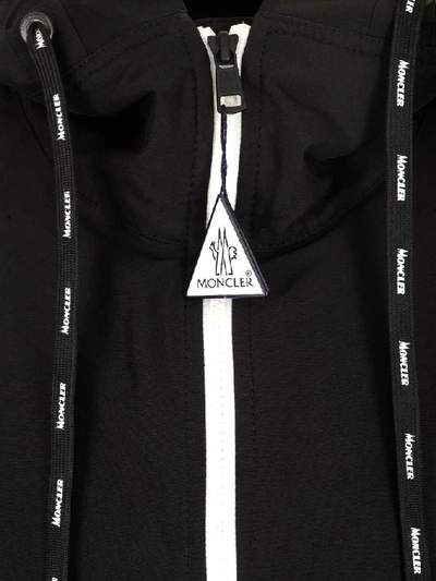 Shop Moncler Mythos Hooded Logo Print Jacket In Black