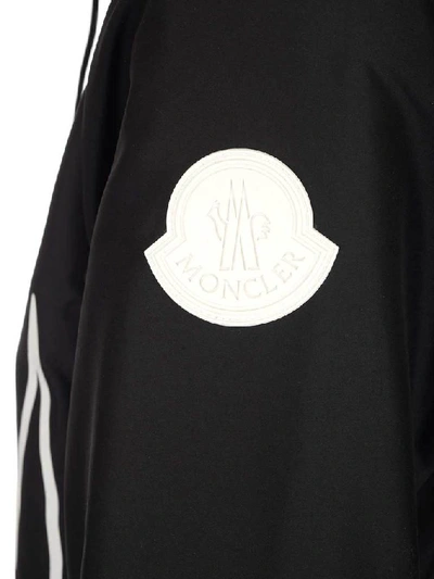 Shop Moncler Mythos Hooded Logo Print Jacket In Black