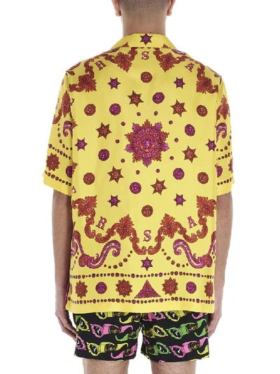 Shop Versace Graphic Printed Patchwork Shirt In Multi
