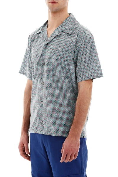 Shop Kenzo Tiger Pattern Print Bowling Shirt In Multi