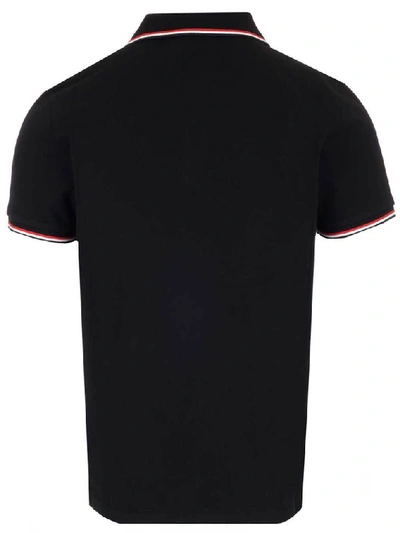 Shop Moncler Logo Polo Shirt In Black