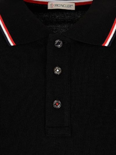 Shop Moncler Logo Polo Shirt In Black