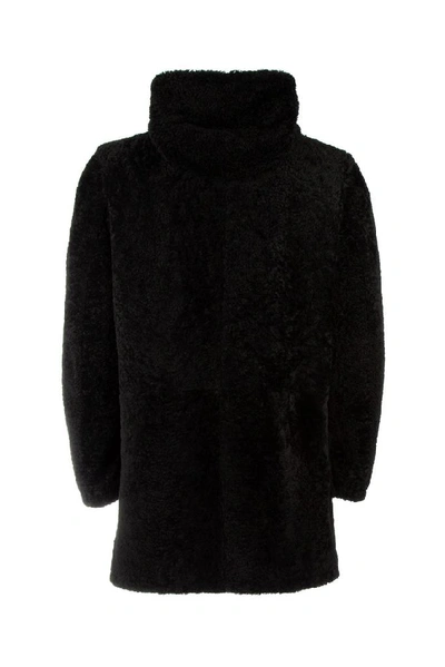 Shop Saint Laurent Duffle Coat In Black
