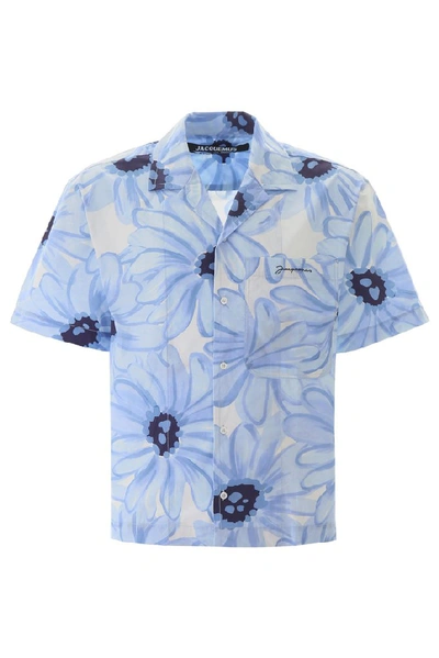 Shop Jacquemus Floral Print Short Sleeve Shirt In Multi