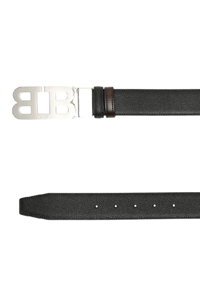 Shop Bally Reversible Mirror B Buckle Belt In Black