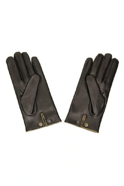 Shop Dolce & Gabbana Leather Gloves In Brown