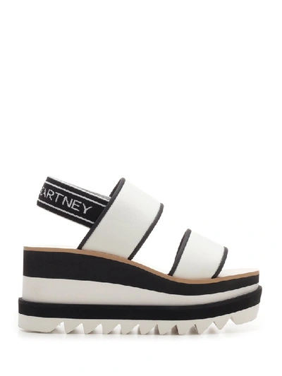 Shop Stella Mccartney Logo Strap Platform Sandals In Multi