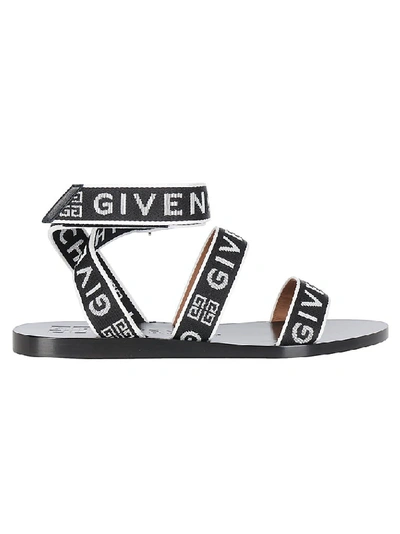 Shop Givenchy Logo Strap Sandals In Black