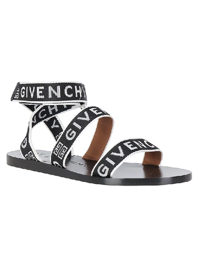 Shop Givenchy Logo Strap Sandals In Black