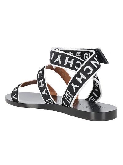 Shop Givenchy Logo Strap Sandals In Black