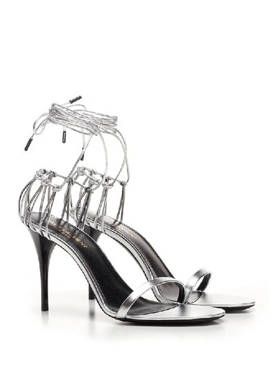 Shop Saint Laurent Lexi Sandals In Silver