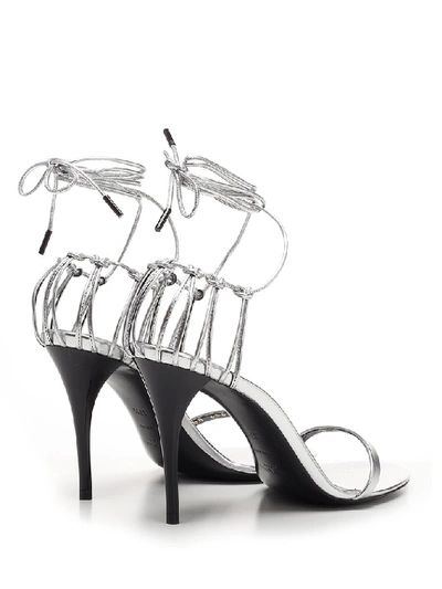 Shop Saint Laurent Lexi Sandals In Silver