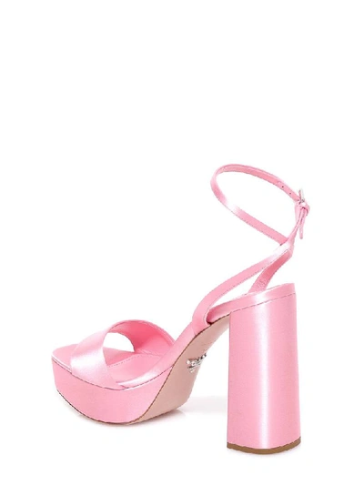 Shop Prada Platform Block Heel Sandals In Pink