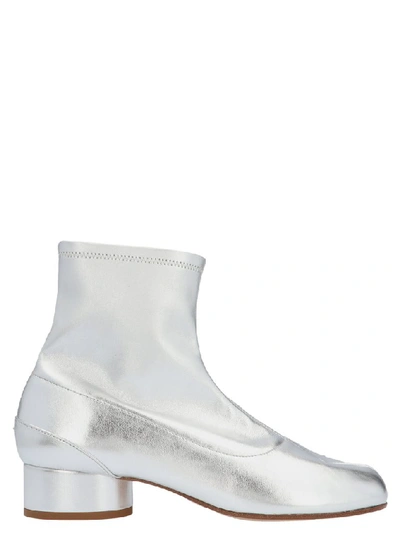 Shop Maison Margiela Tabi Sock Boots In Silver