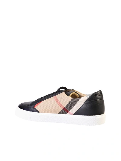 Shop Burberry Checked Sneakers In Multi