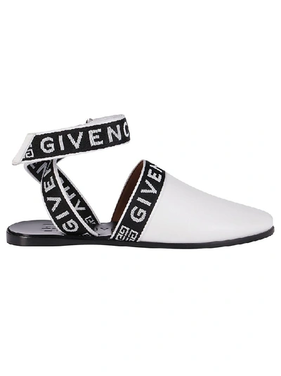 Shop Givenchy Logo Mules In White
