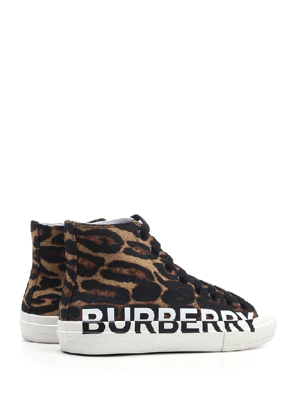 Burberry Logo Detail Leopard Print High top Sneakers In Animal Print ModeSens