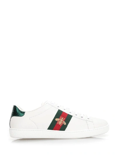 Shop Gucci Ace Embroidered Sneakers In White