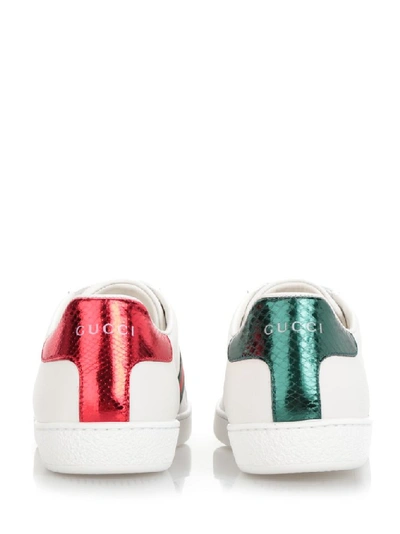 Shop Gucci Ace Embroidered Sneakers In White