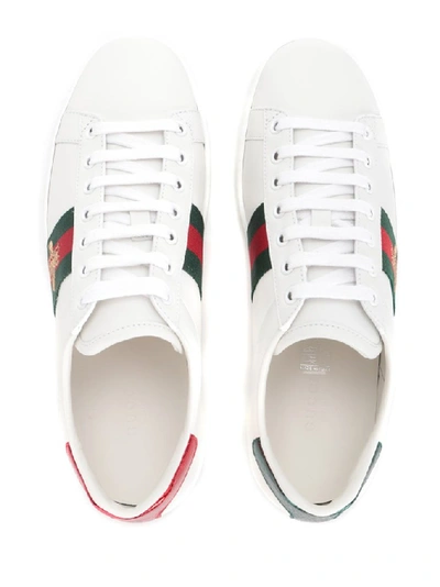 Shop Gucci Ace Embroidered Sneakers In White