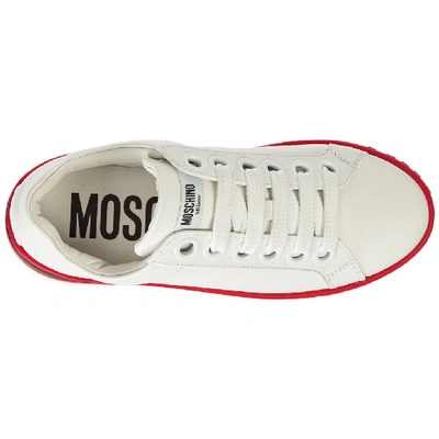 Shop Moschino Logo Platform Sneakers In White