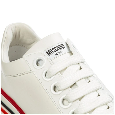 Shop Moschino Logo Platform Sneakers In White