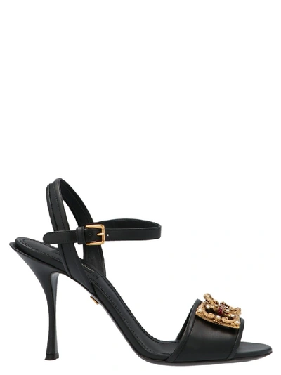 Shop Dolce & Gabbana Dg Amore Sandals In Black