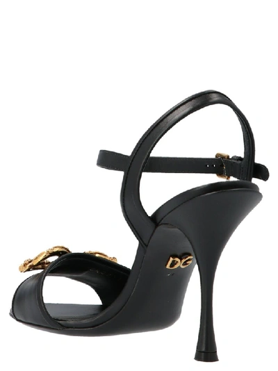 Shop Dolce & Gabbana Dg Amore Sandals In Black