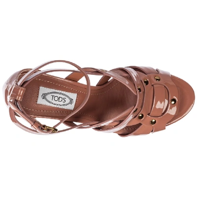Shop Tod's Stud Detail Sandals In Pink