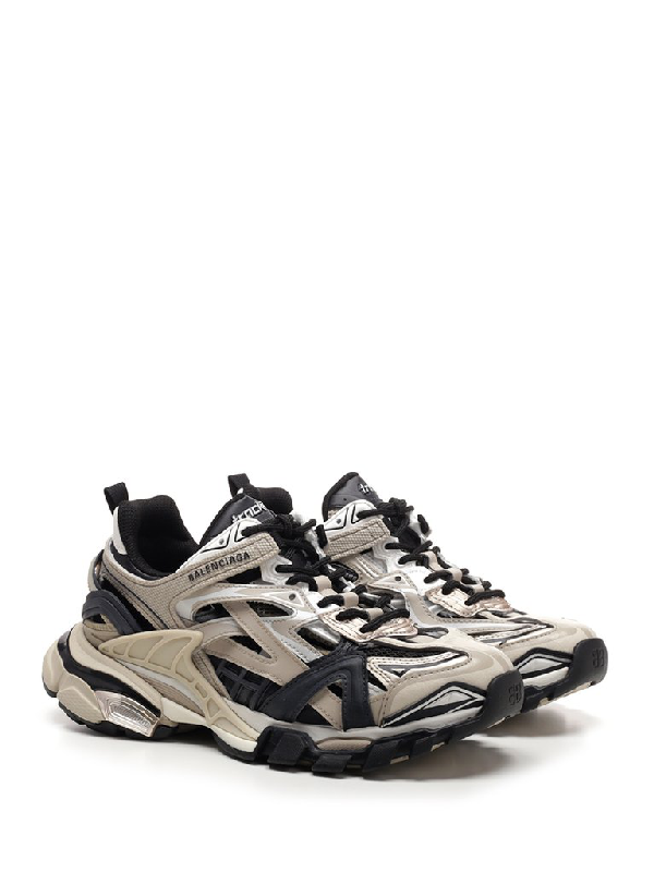 track 2 open metallic sneakers