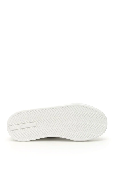 Shop Prada Heart Logo Printed Sneakers In White