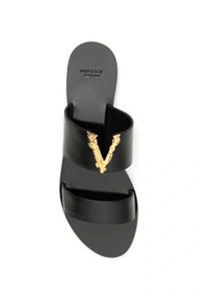 Shop Versace Virtus Slip In Black