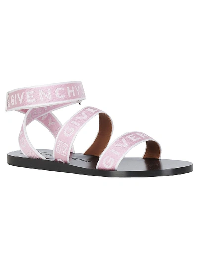 Shop Givenchy Logo Strap Sandals In Pink