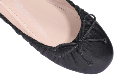 Shop Miu Miu Embellished Ballerina Flat Shoes In Black