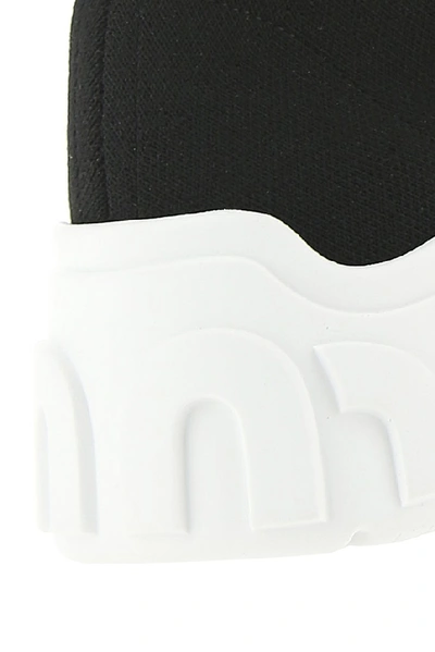 Shop Miu Miu Logo Detail Sock Sneakers In Black