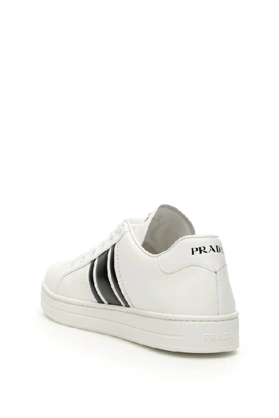 Shop Prada Logo Sneakers In White