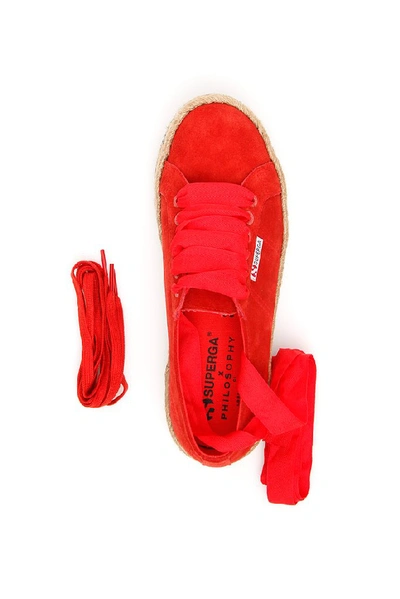 Shop Philosophy Di Lorenzo Serafini X Superga Platform Sneakers In Red