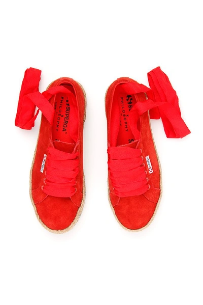 Shop Philosophy Di Lorenzo Serafini X Superga Platform Sneakers In Red