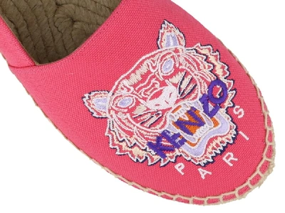 Shop Kenzo Tiger Embroidered Espadrilles In Pink