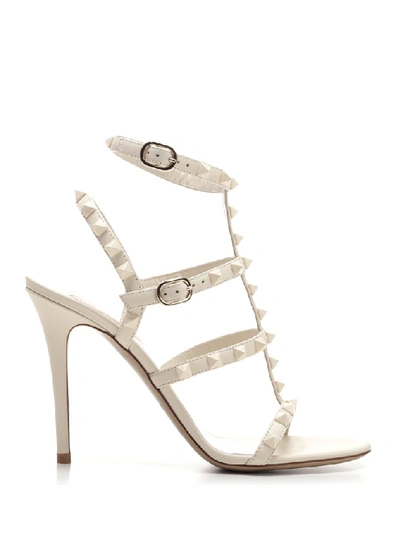 Shop Valentino Garavani Rockstud Sandals In White