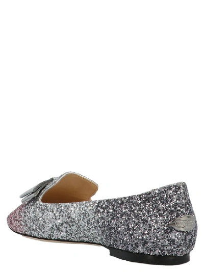 Shop Jimmy Choo Gala Glittered Ballerina Flat Shoes In Multi