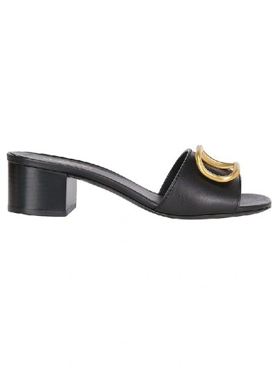 Shop Valentino Vlogo Sandals In Black