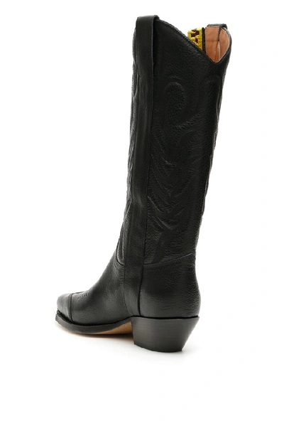 Shop Off-white For Walking Quote Cowboy Boots In Black
