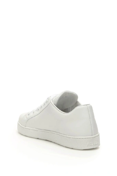 Shop Prada Logo Sneakers In White