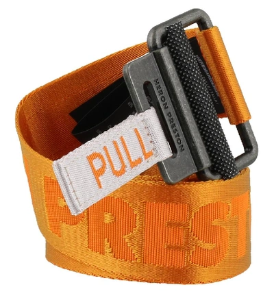 Shop Heron Preston Logo Webbed Belt In Orange