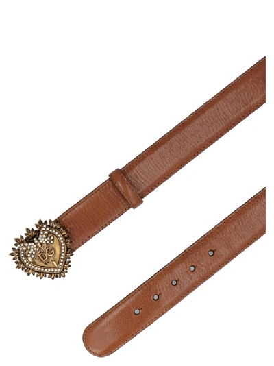 Shop Dolce & Gabbana Devotion Belt In Brown