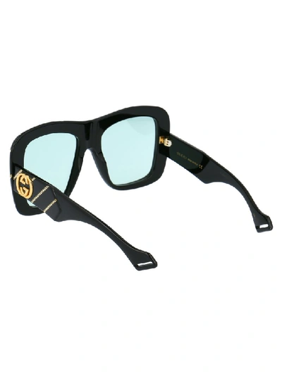 Shop Gucci Eyewear Oversized Square Frame Sunglasses In Black