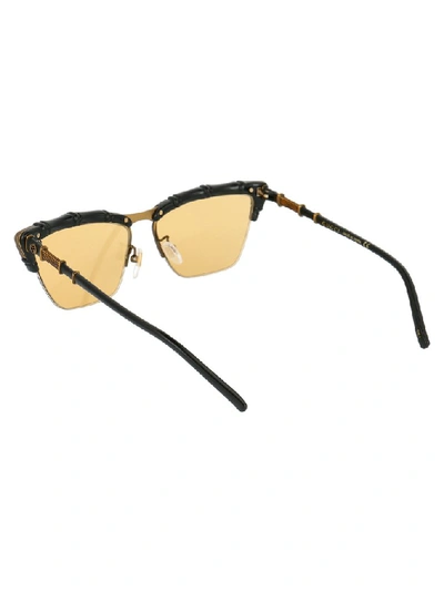 Shop Gucci Eyewear Bamboo Effect Cat Eye Sunglasses In Black
