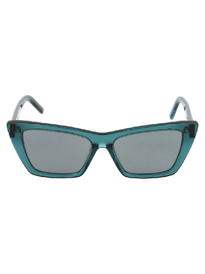 Shop Saint Laurent Eyewear Mica Sunglasses In Green