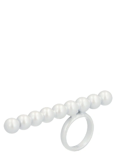 Shop Mm6 Maison Margiela Pearl Ring In White